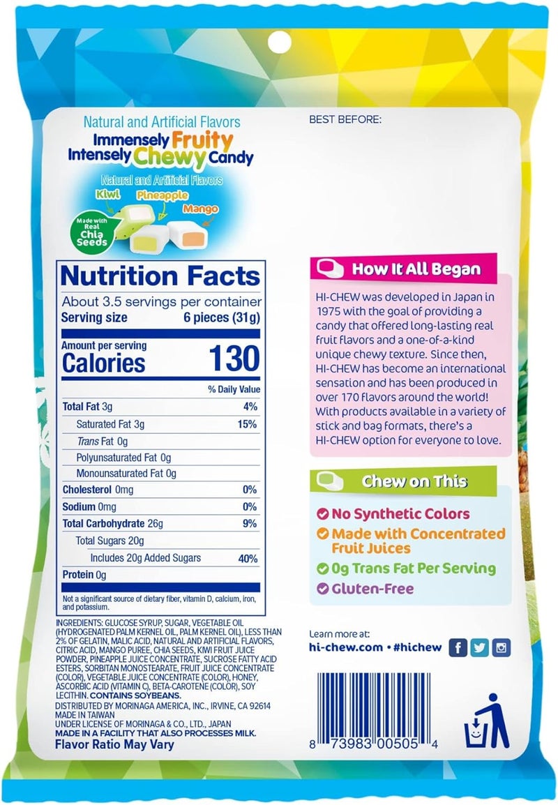 Hi-Chew Tropical Mix Fruit Candy - Pack of 6 - Image 2
